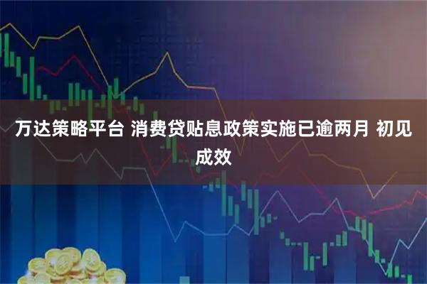 万达策略平台 消费贷贴息政策实施已逾两月 初见成效